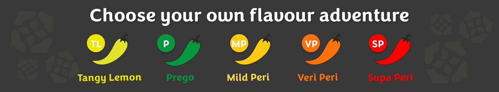 Choose your own flavour adventure! Select on of our Barcelos sauces